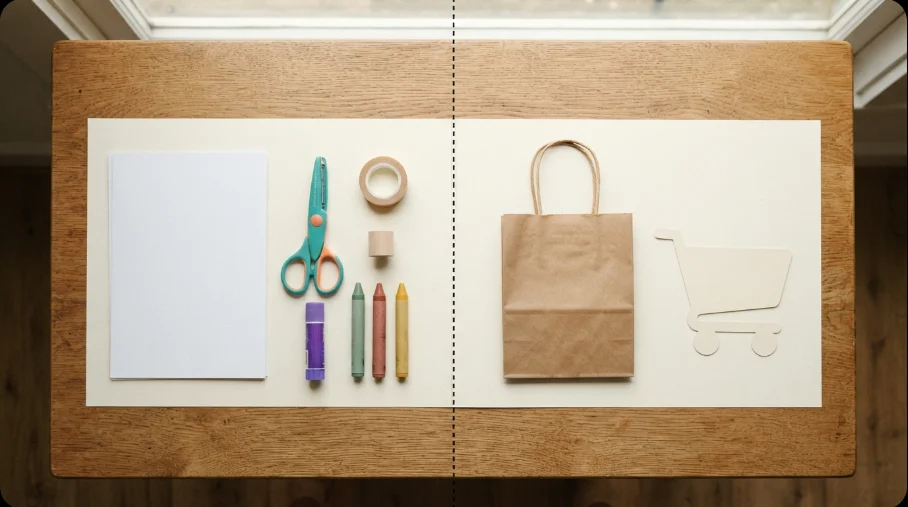 Kid materials on hand