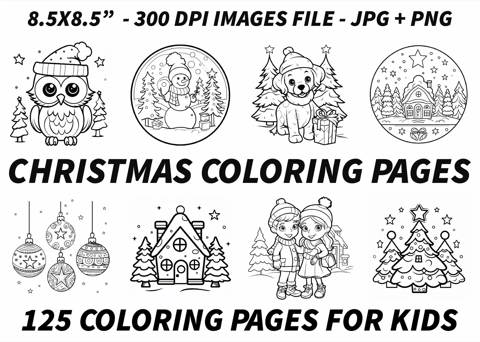125 Christmas Coloring Pages for Kids